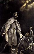 GRECO, El St Francis-s Vision of the Flaming Torch oil on canvas